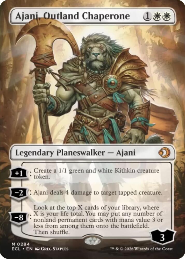 Ajani, Outland Chaperone 284 (Lorwyn Eclipsed)  - Borderless Foil | Good Games Cannington