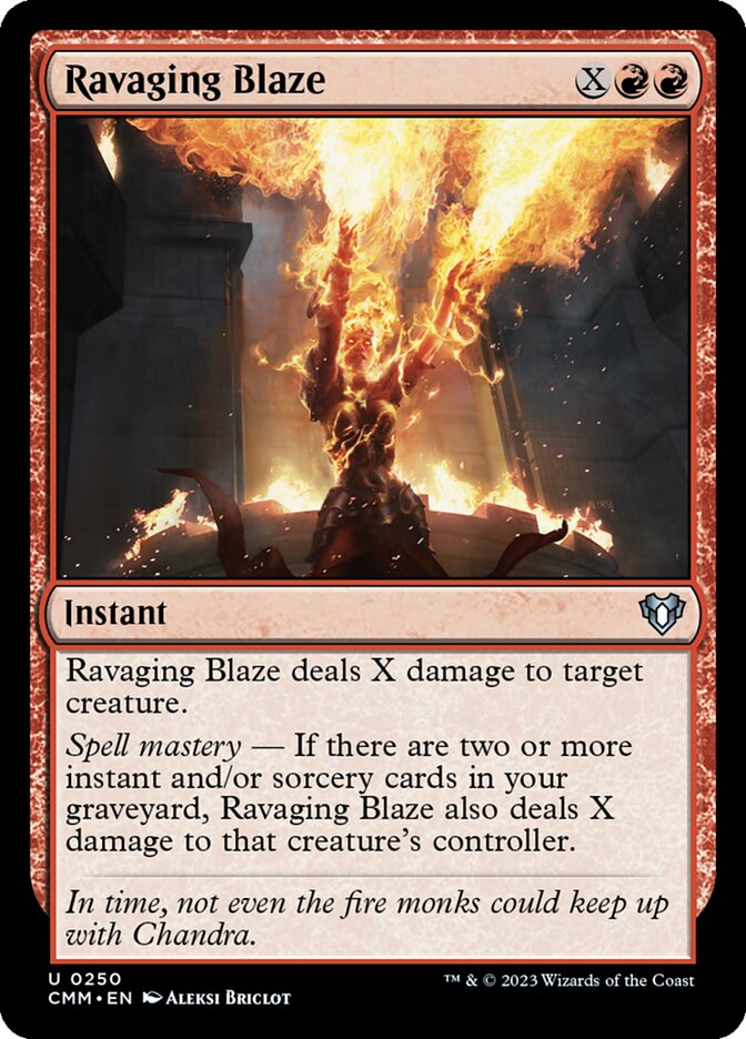 Ravaging Blaze 250/451 (Commander Masters)  | Good Games Cannington
