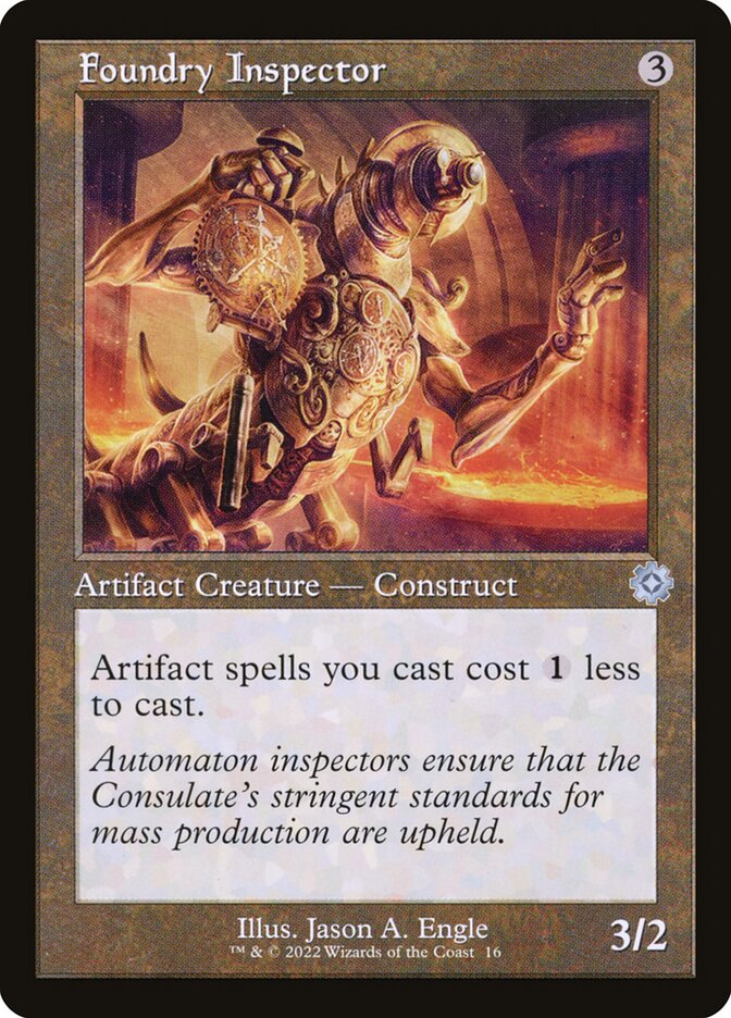 Foundry Inspector 16 (The Brothers' War: Retro Frame Artifacts)  - Foil | Good Games Cannington