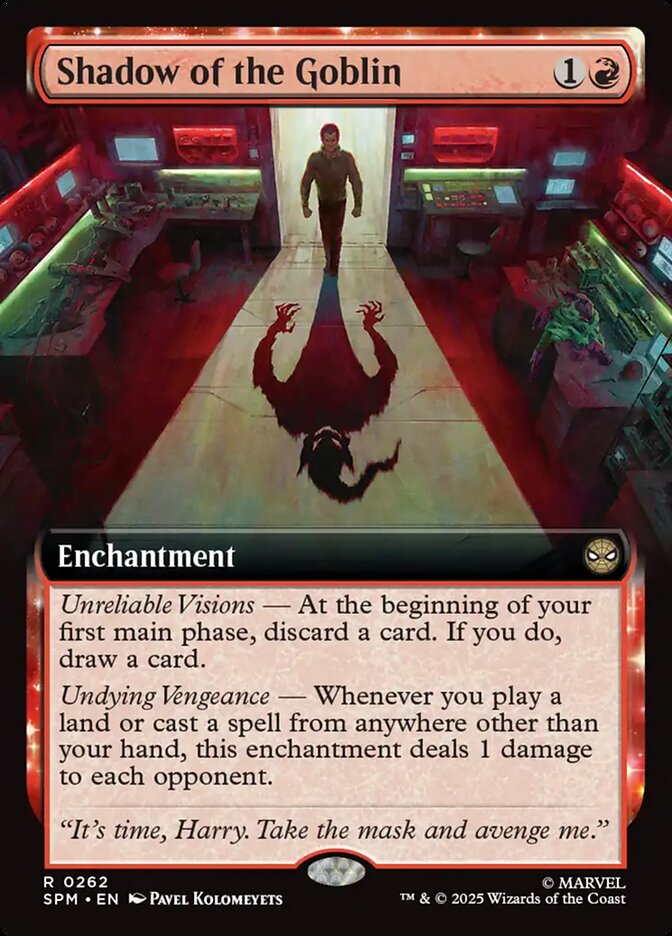 Shadow of the Goblin 262/198 (Marvel's Spider-Man)  - Extended Art | Good Games Cannington