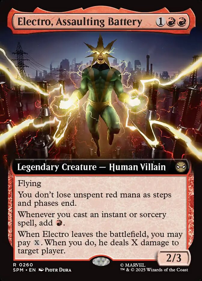 Electro, Assaulting Battery 260 (Marvel's Spider-Man)  - Extended Art Foil | Good Games Cannington