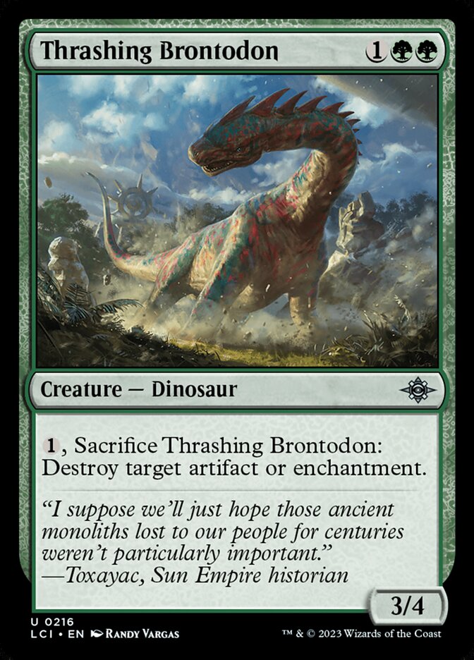 Thrashing Brontodon 216/291 (The Lost Caverns of Ixalan)  - Foil | Good Games Cannington