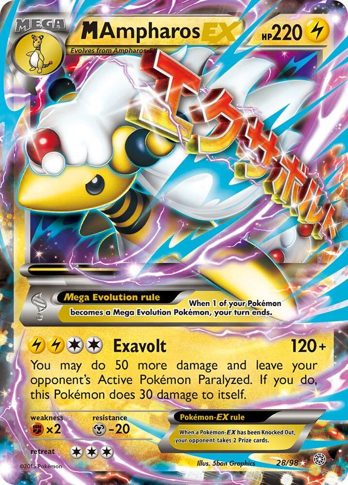 M Ampharos EX 28/98 (XY - Ancient Origins)  - Holofoil | Good Games Cannington