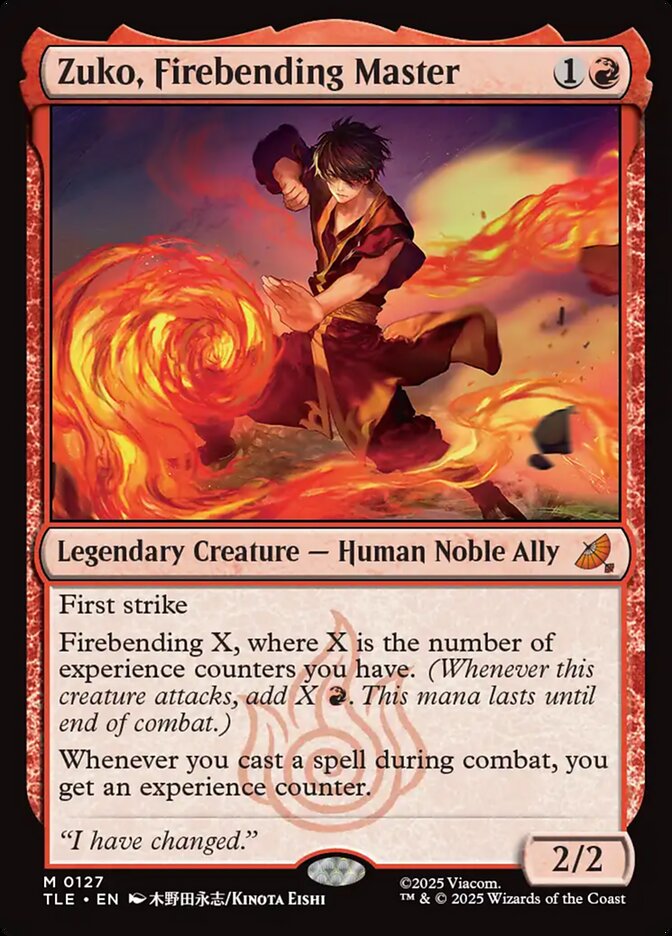 Zuko, Firebending Master 127/317 (Avatar: The Last Airbender: Eternal-Legal)  | Good Games Cannington