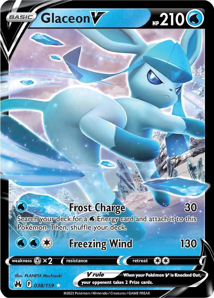 Glaceon V 038/159 (Crown Zenith)  - Holofoil | Good Games Cannington