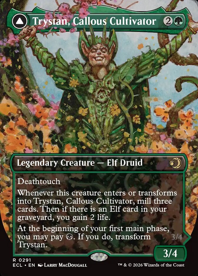 Trystan, Callous Cultivator // Trystan, Penitent Culler 291 (Lorwyn Eclipsed)  | Good Games Cannington