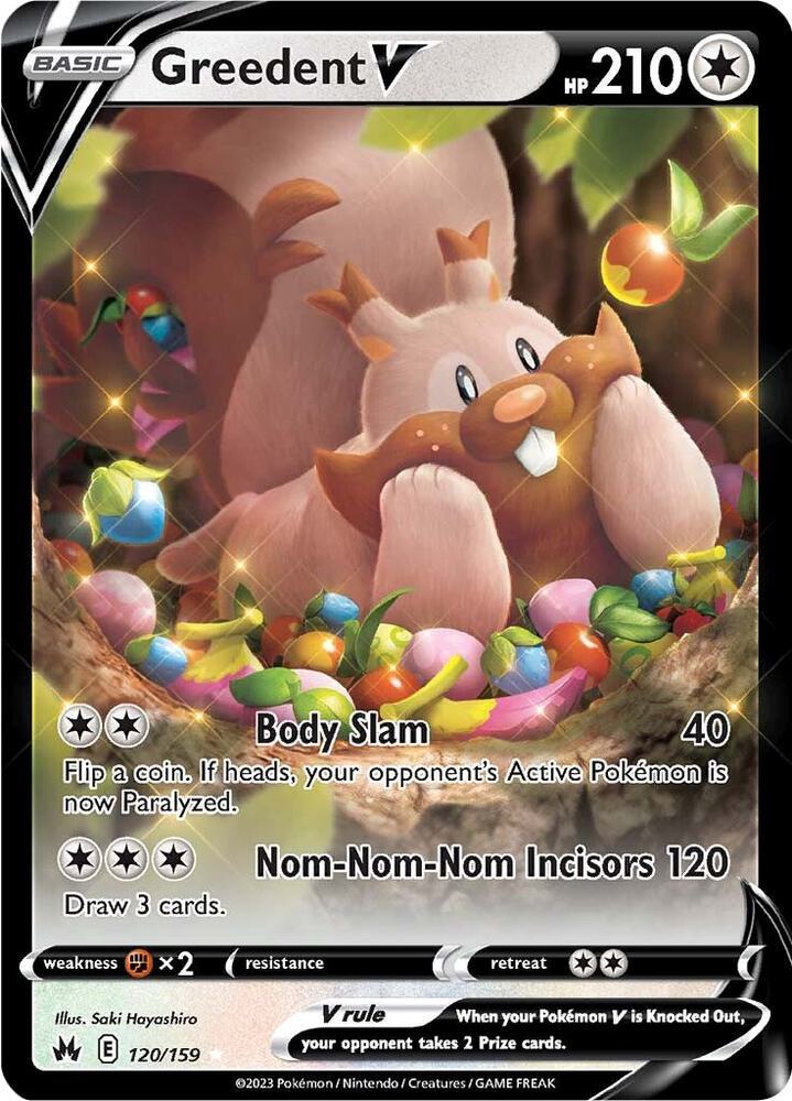 Greedent V 120/159 (Crown Zenith)  - Holofoil | Good Games Cannington