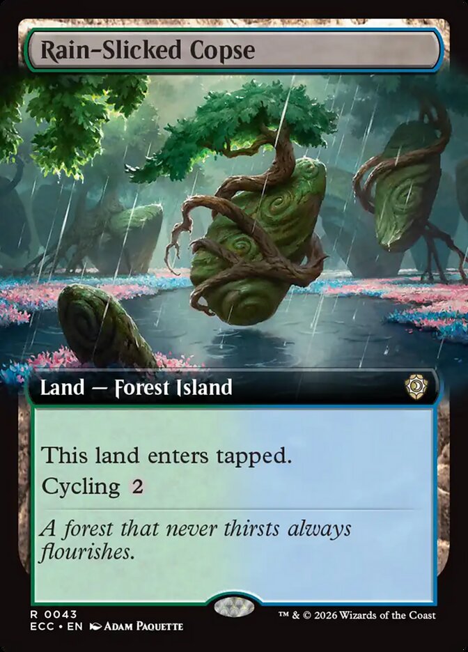 Rain-Slicked Copse  43/176 (Commander: Lorwyn Eclipsed)  - Extended Art | Good Games Cannington