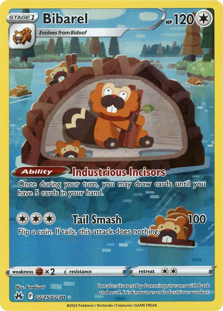 Bibarel GG25/GG70 (SWSH: Crown Zenith: Galarian Gallery)  - Holofoil | Good Games Cannington