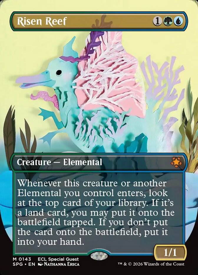 Risen Reef 143/0 (Special Guests)  - Borderless Foil | Good Games Cannington