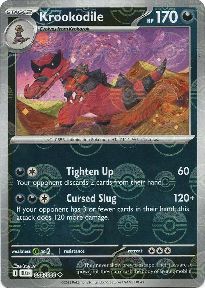 Krookodile 059/086 (SV: Black Bolt)  - Poke Ball Holofoil | Good Games Cannington