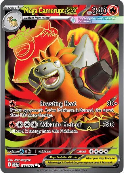 Mega Camerupt ex 156/132 (ME01: Mega Evolution)  - Holofoil | Good Games Cannington