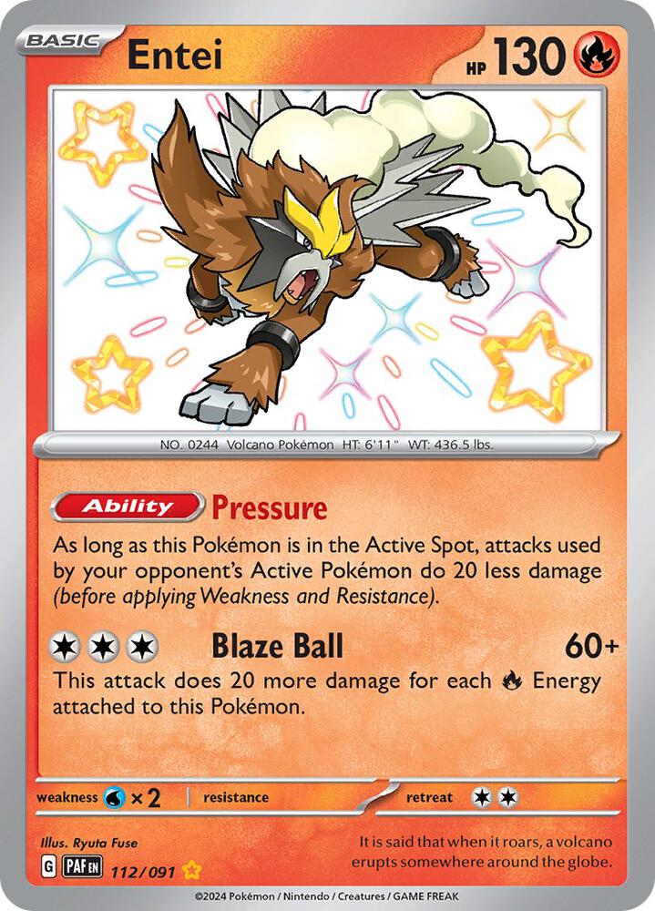 Entei 112/091 (SV: Paldean Fates)  - Holofoil | Good Games Cannington