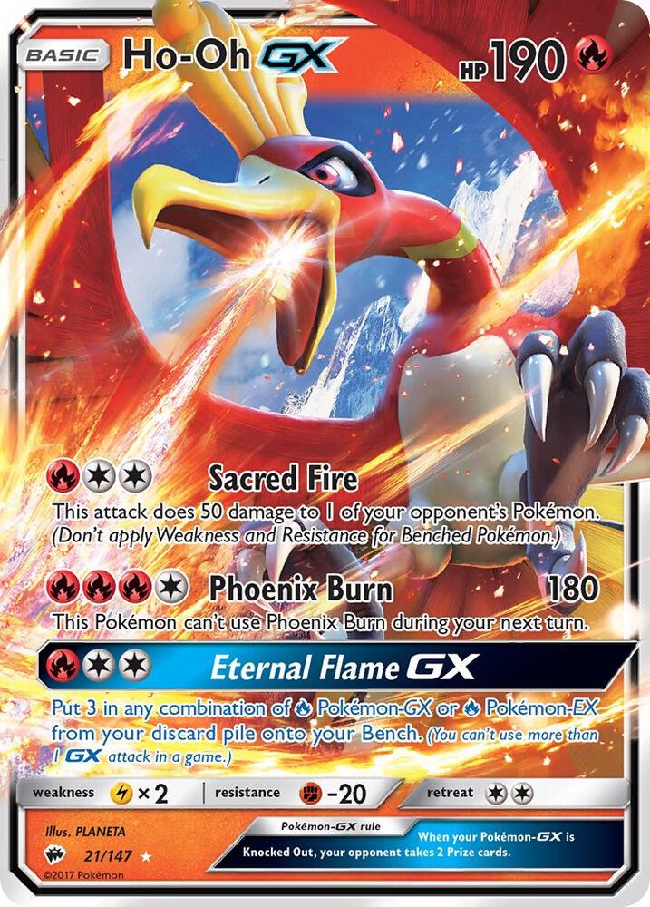 Ho-Oh GX 21/147 (SM - Burning Shadows)  - Holofoil | Good Games Cannington