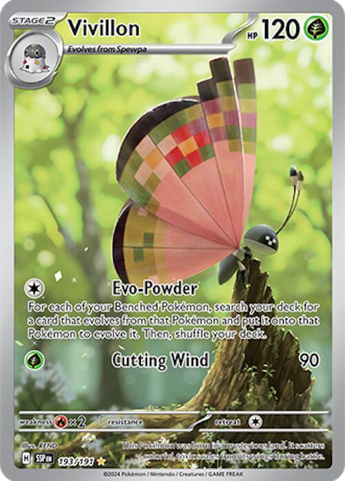 Vivillon 193/191 (SV08: Surging Sparks)  - Holofoil | Good Games Cannington