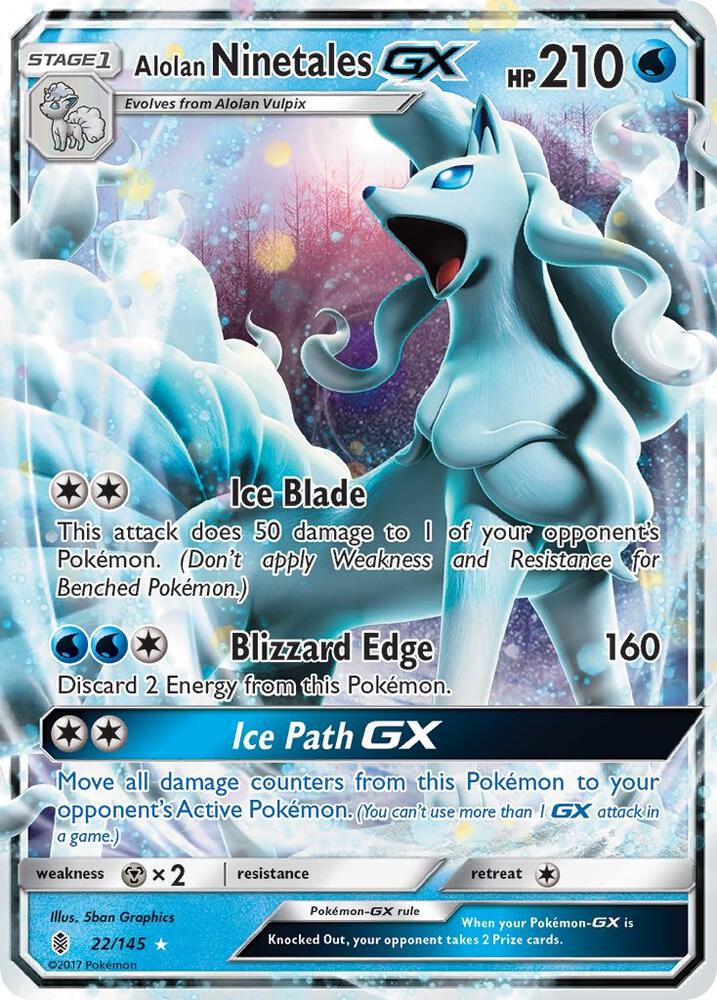 Alolan Ninetales GX 22/145 (SM - Guardians Rising)  - Holofoil | Good Games Cannington