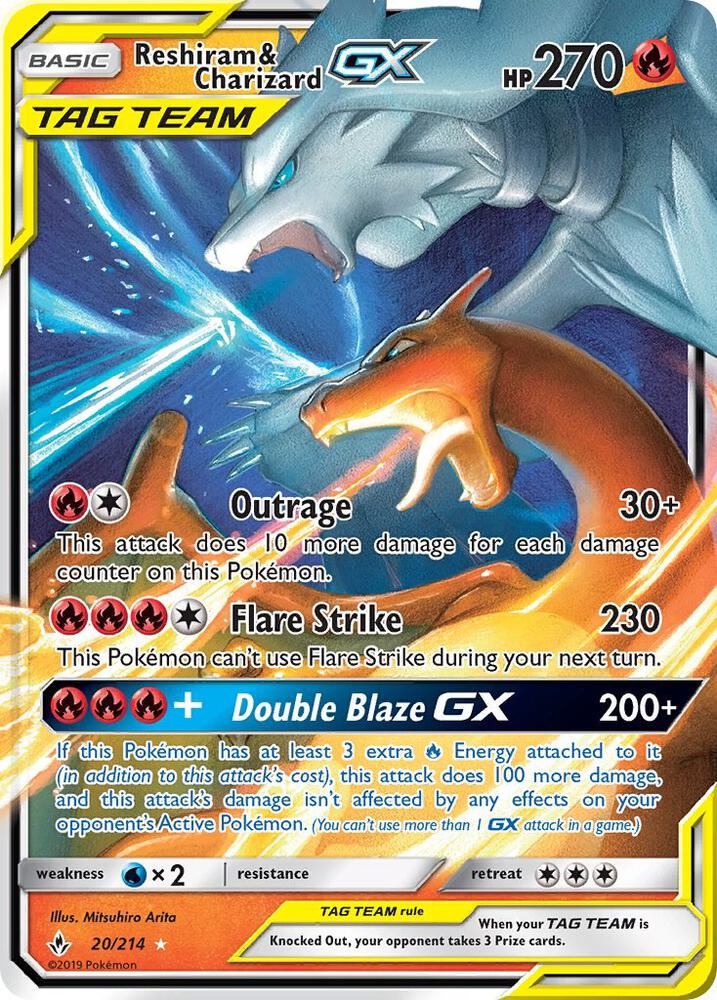 Reshiram & Charizard GX 20/214 (SM - Unbroken Bonds)  - Holofoil | Good Games Cannington