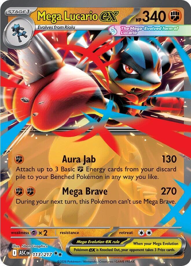 Mega Lucario ex 113/217 (ME: Ascended Heroes)  - Holofoil | Good Games Cannington