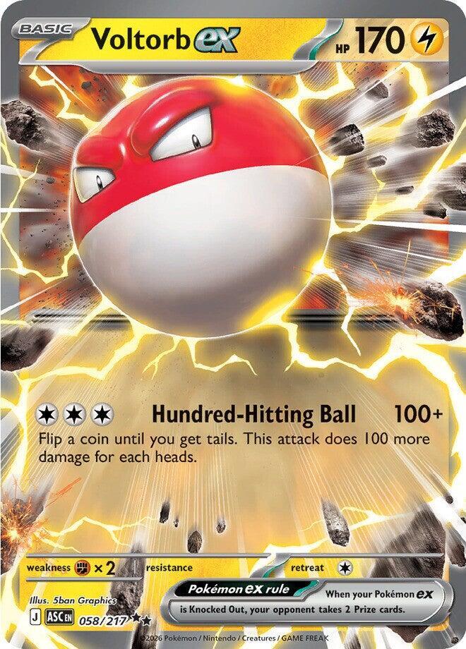 Voltorb ex 058/217 (ME: Ascended Heroes)  - Holofoil | Good Games Cannington