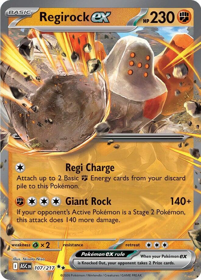 Regirock ex 107/217 (ME: Ascended Heroes)  - Holofoil | Good Games Cannington