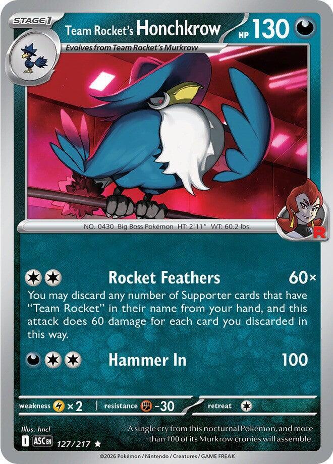 Team Rocket's Honchkrow 127/217 (ME: Ascended Heroes)  - Reverse Holofoil | Good Games Cannington