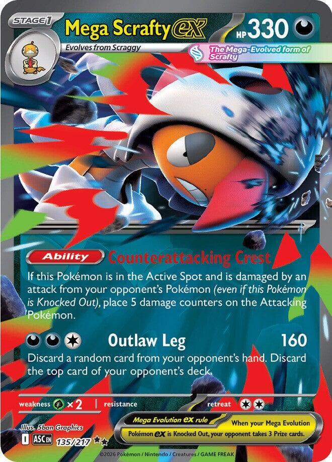 Mega Scrafty ex 135/217 (ME: Ascended Heroes)  - Holofoil | Good Games Cannington