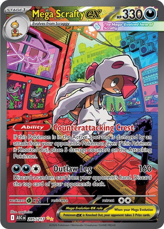 Mega Scrafty ex 285/217 (ME: Ascended Heroes)  - Holofoil | Good Games Cannington