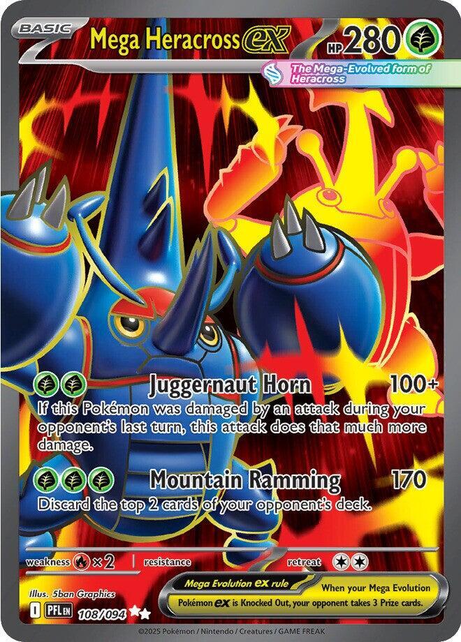 Mega Heracross ex 108 094 (ME02: Phantasmal Flames)  - Holofoil | Good Games Cannington
