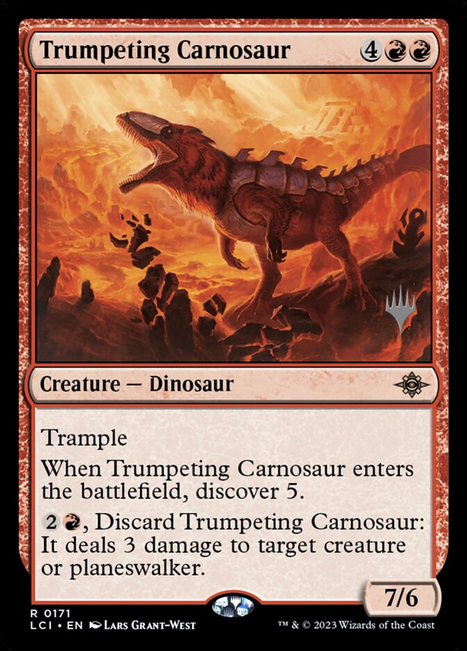Trumpeting Carnosaur 171p/138 (Promo Pack: The Lost Caverns of Ixalan)  | Good Games Cannington
