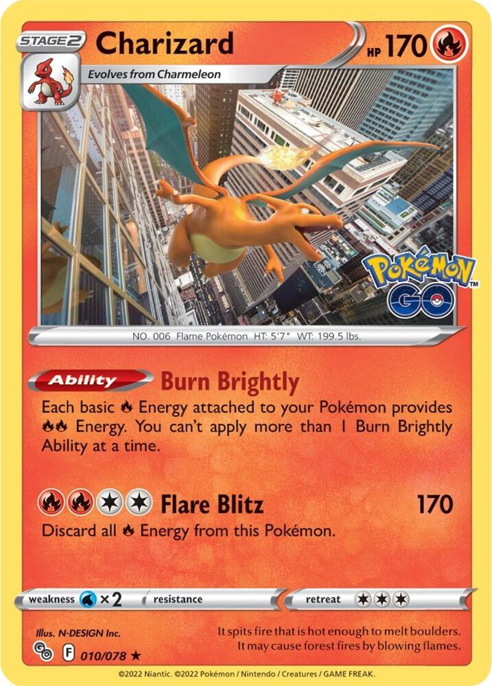 Charizard 010/078 (Pokemon GO)  - Holofoil | Good Games Cannington