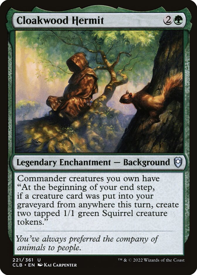 Cloakwood Hermit 221 (Commander Legends: Battle for Baldur's Gate)  | Good Games Cannington