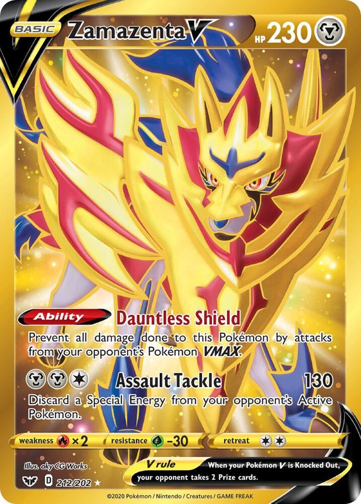 Zamazenta V Secret 212/202 (SWSH01: Sword & Shield Base Set)  - Holofoil | Good Games Cannington