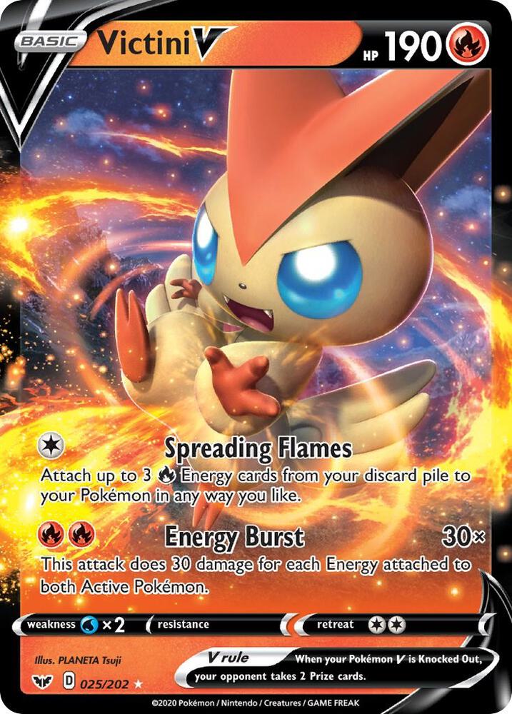 Victini V (SWSH01: Sword & Shield Base Set)  - Holofoil | Good Games Cannington