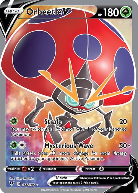 Orbeetle V Full Art 166/185 (SWSH04: Vivid Voltage)  - Holofoil | Good Games Cannington