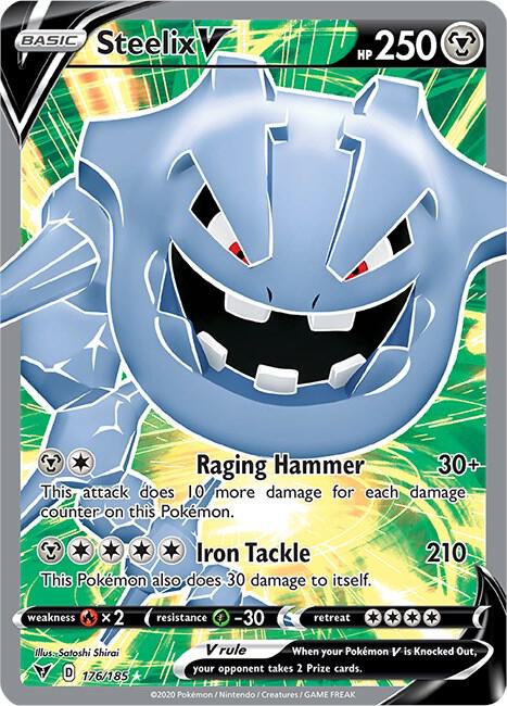 Steelix V Full Art 176/185 (SWSH04: Vivid Voltage)  - Holofoil | Good Games Cannington