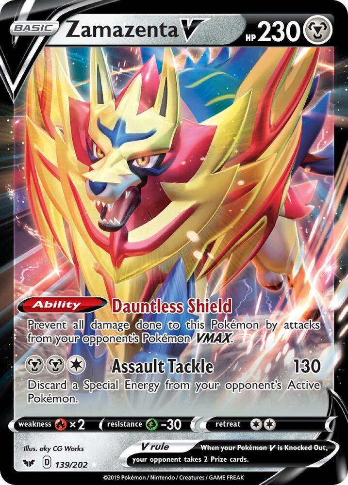 Zamazenta V 139/202 (SWSH01: Sword & Shield Base Set)  - Holofoil | Good Games Cannington