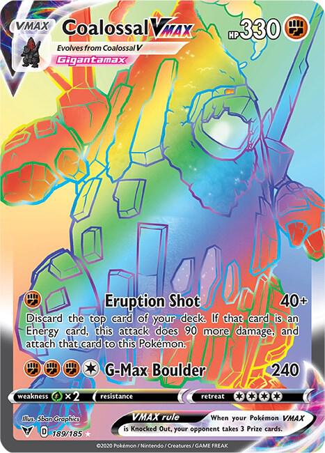 Coalossal VMAX Secret 189/185 (SWSH04: Vivid Voltage)  - Holofoil | Good Games Cannington