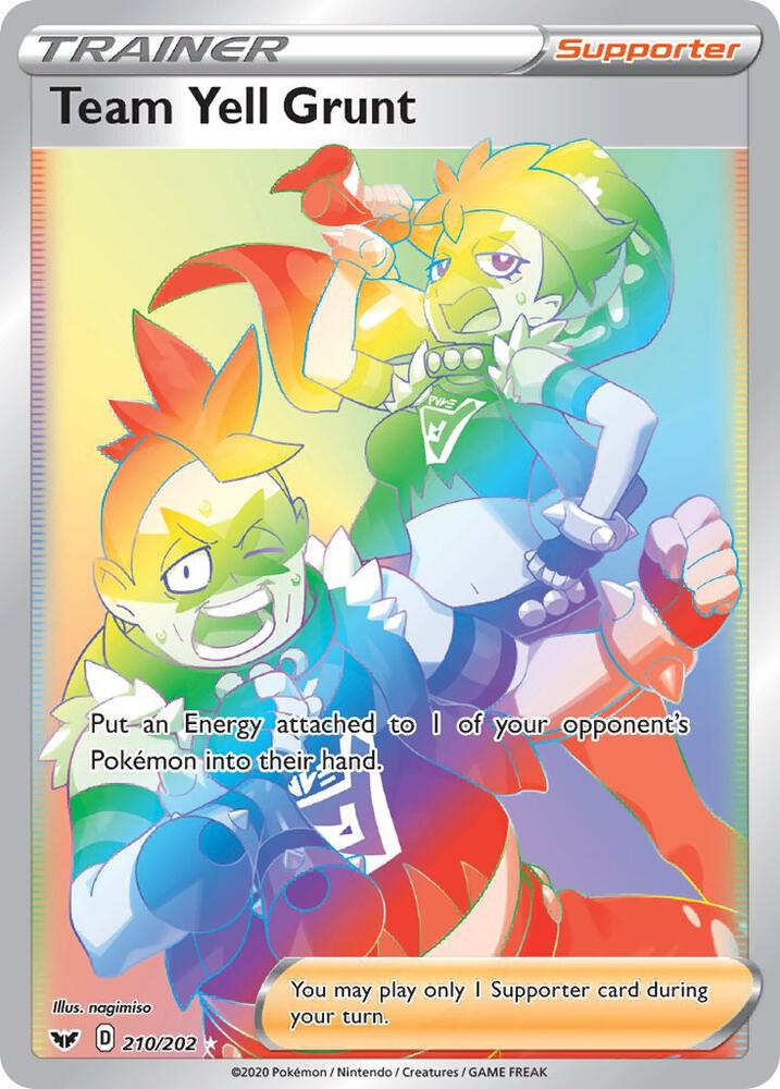 Team Yell Grunt Secret 210/202 (SWSH01: Sword & Shield Base Set)  - Holofoil | Good Games Cannington