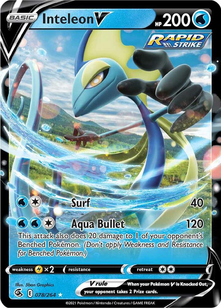 Inteleon V 078/264 (SWSH08: Fusion Strike)  - Holofoil | Good Games Cannington