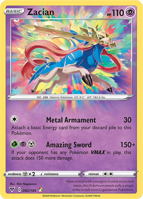 Zacian 082/185 (SWSH04: Vivid Voltage)  - Holofoil | Good Games Cannington