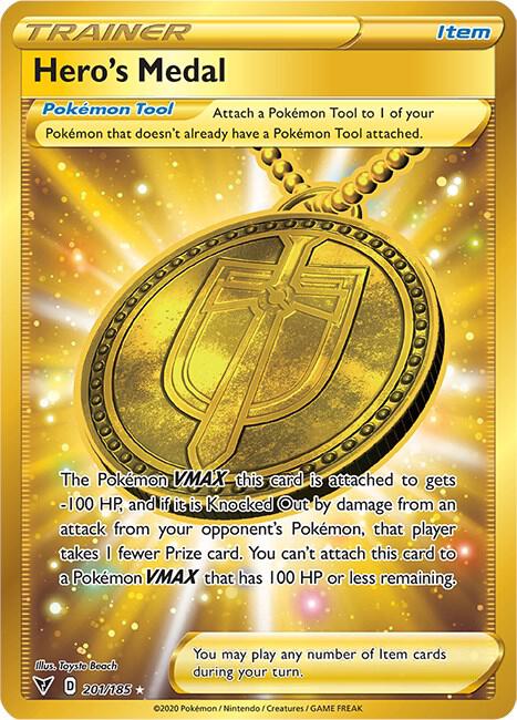Heros Medal Secret 201/185 (SWSH04: Vivid Voltage)  - Holofoil | Good Games Cannington