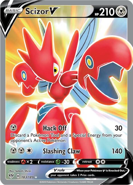 Scizor V Full Art 183/189 (SWSH03: Darkness Ablaze)  - Holofoil | Good Games Cannington