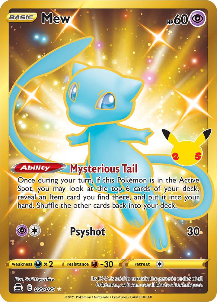 Mew Secret 025/025 (Celebrations)  - Holofoil | Good Games Cannington