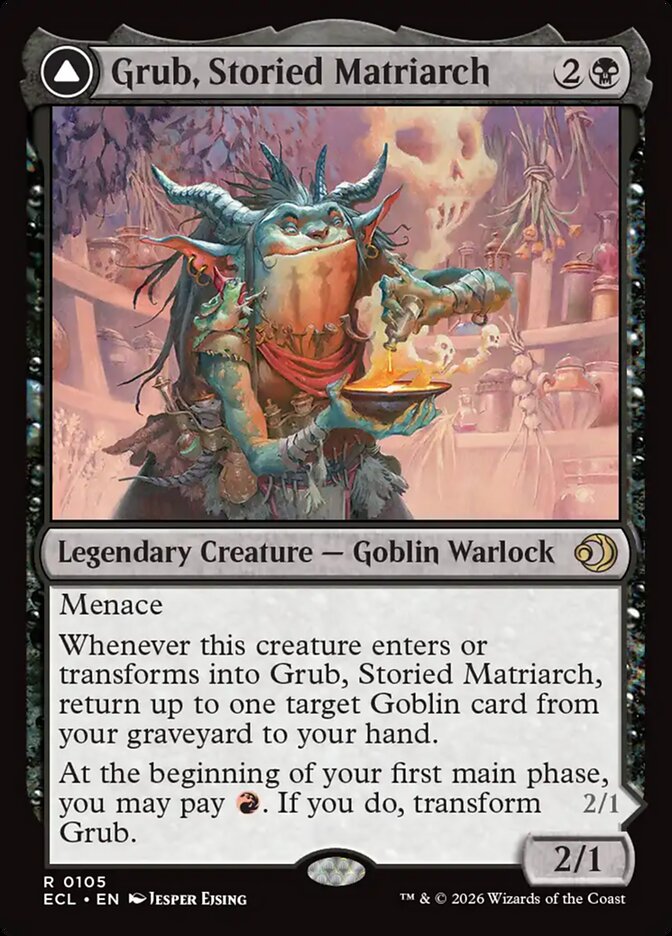 Grub, Storied Matriarch // Grub, Notorious Auntie 105/273 (Lorwyn Eclipsed)  - Foil | Good Games Cannington