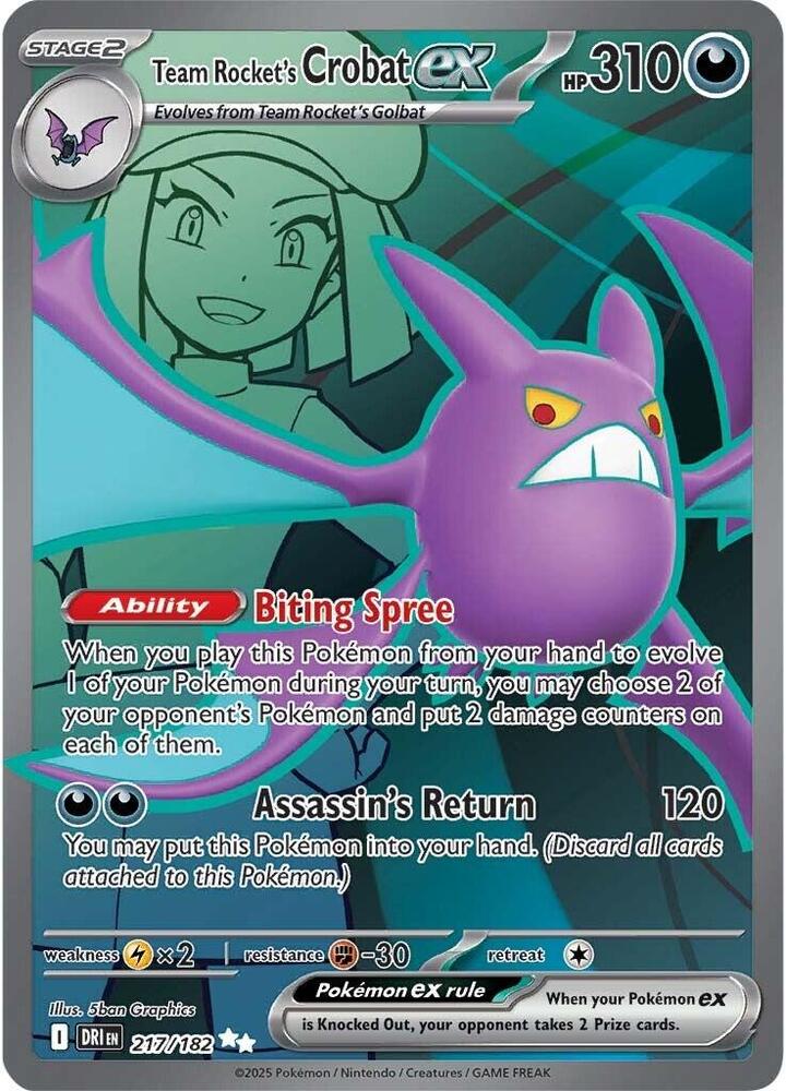 Team Rocket's Crobat ex 217/182 (SV10: Destined Rivals)  - Holofoil | Good Games Cannington