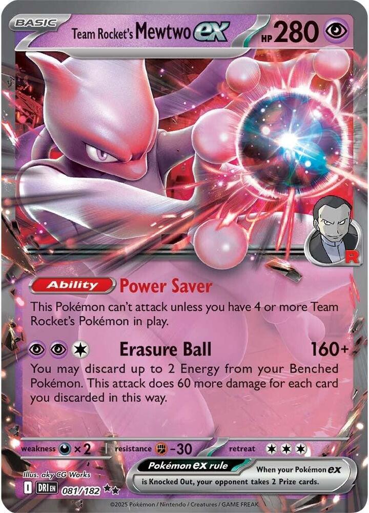 Team Rocket's Mewtwo ex 081/182 (SV10: Destined Rivals)  - Holofoil | Good Games Cannington