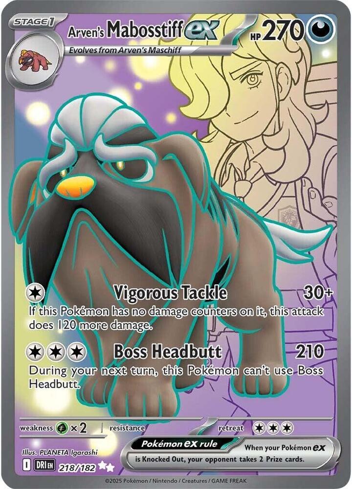 Arven's Mabosstiff ex 218/182 (SV10: Destined Rivals)  - Holofoil | Good Games Cannington