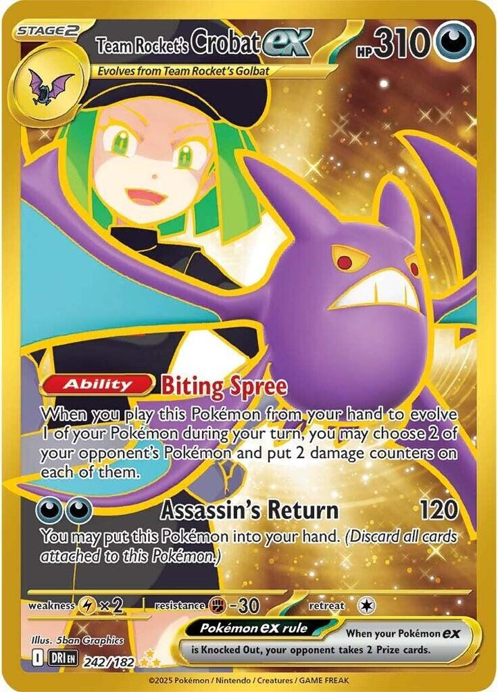 Team Rocket's Crobat ex 242/182 (SV10: Destined Rivals)  - Holofoil | Good Games Cannington