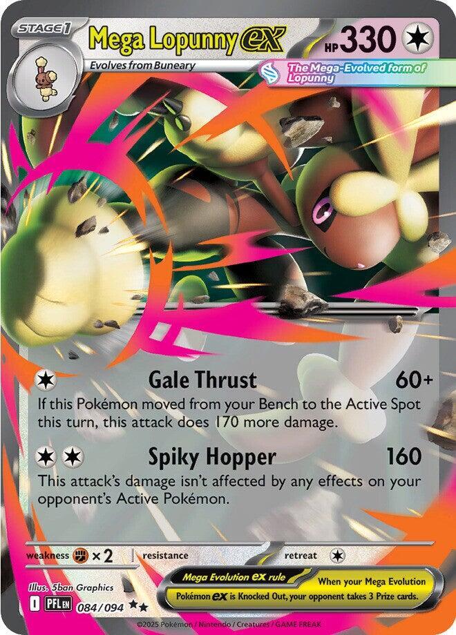 Mega Lopunny ex 084 094 (ME02: Phantasmal Flames)  - Holofoil | Good Games Cannington