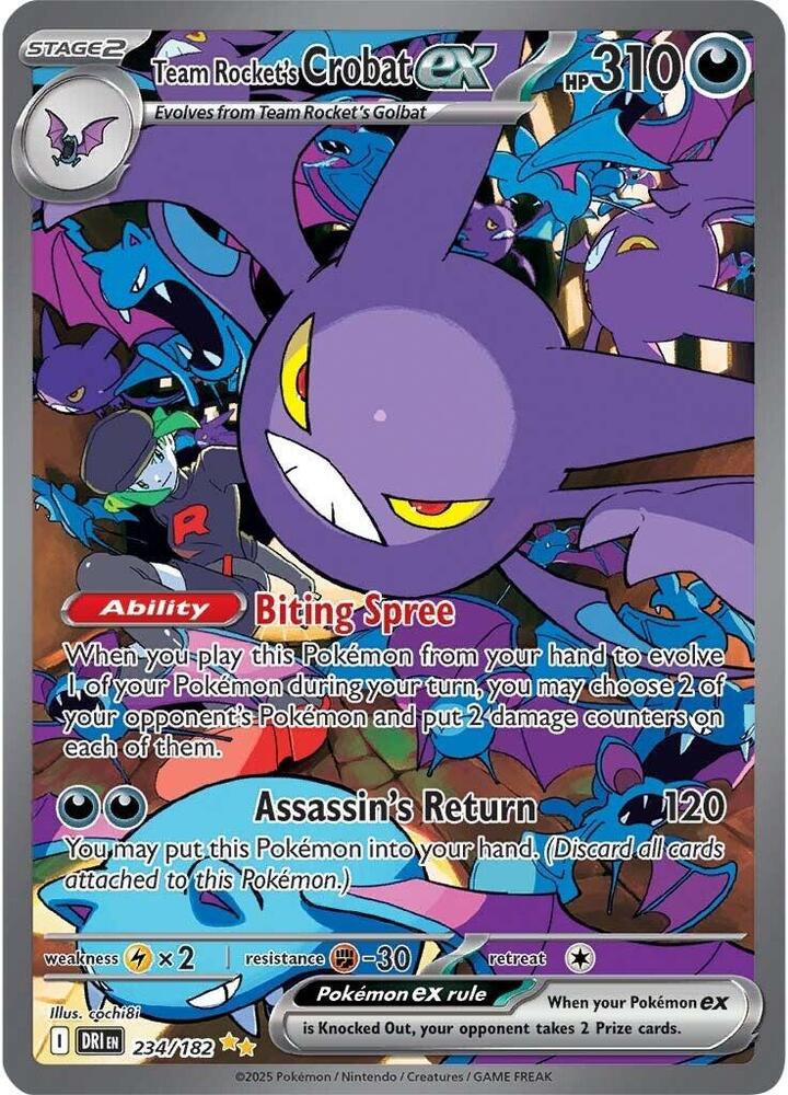 Team Rocket's Crobat ex 234/182 (SV10: Destined Rivals)  - Holofoil | Good Games Cannington